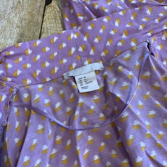 H&M lilac wide sleeve wrap blouse Sz 10 - Picture 4 of 5